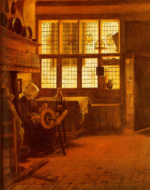 BOURSSE, Esaias Interior with a Woman at a Spinning Wheel fdgd